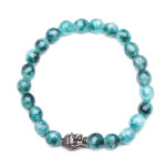 Wholesale 8mm Zinc Alloy Jade Stone Expandable Beaded Buddha Bracelet